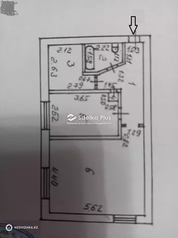 2-комнатная квартира, этаж 2 из 5, 53 м²