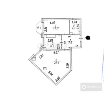 56.4 м², 2-комнатная квартира, этаж 8 из 16, 56 м², изображение - 21