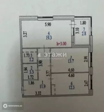 65.5 м², 3-комнатная квартира, этаж 6 из 12, 66 м², изображение - 8