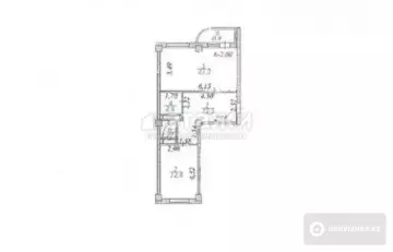 1-комнатная квартира, этаж 14 из 17, 52 м²