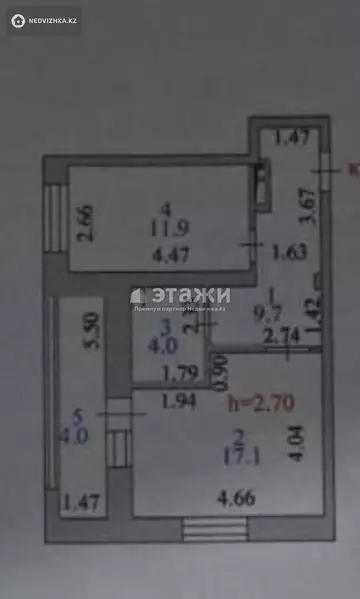 47 м², 1-комнатная квартира, этаж 6 из 10, 47 м², изображение - 20