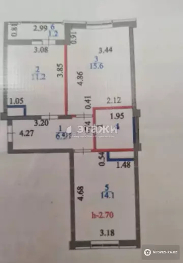 53 м², 2-комнатная квартира, этаж 7 из 12, 53 м², изображение - 9