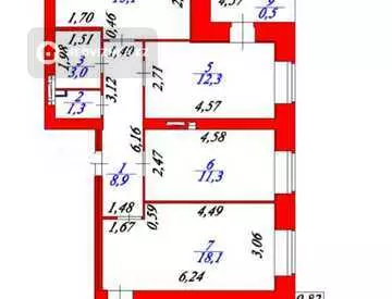 88 м², 4-комнатная квартира, этаж 9 из 10, 88 м², изображение - 4