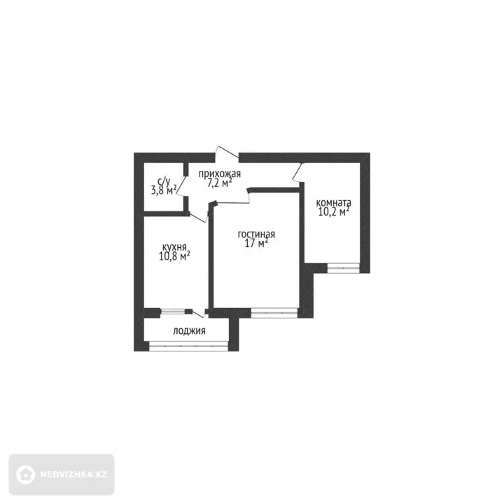 51 м², 2-комнатная квартира, этаж 10 из 10, 51 м², изображение - 1