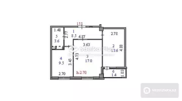 2-комнатная квартира, этаж 6 из 16, 65 м²