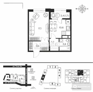 41 м², 1-комнатная квартира, этаж 9 из 16, 41 м², изображение - 4