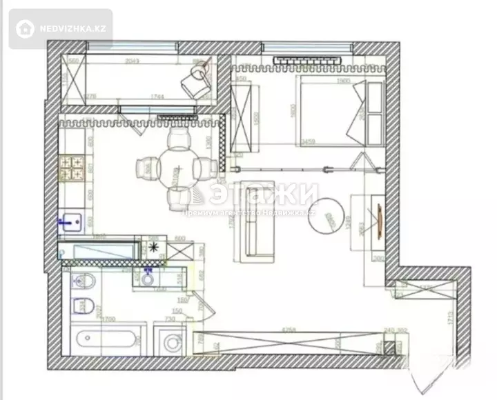 43 м², 2-комнатная квартира, этаж 8 из 16, 43 м², изображение - 1