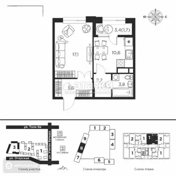 40 м², 1-комнатная квартира, этаж 7 из 16, 40 м², изображение - 7