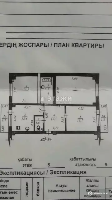 3-комнатная квартира, этаж 5 из 9, 83 м²