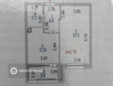40.7 м², 1-комнатная квартира, этаж 2 из 9, 41 м², изображение - 6