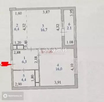 52 м², 2-комнатная квартира, этаж 6 из 10, 52 м², изображение - 27