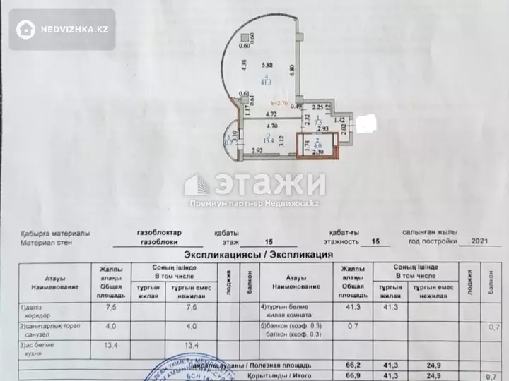 70 м², 1-комнатная квартира, этаж 15 из 15, 70 м², изображение - 1