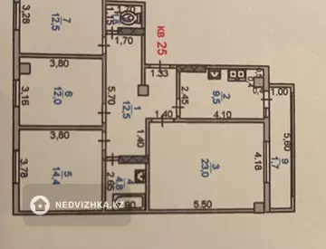 4-комнатная квартира, этаж 2 из 9, 92 м²