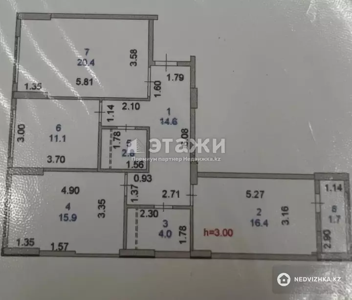 87 м², 3-комнатная квартира, этаж 3 из 18, 87 м², изображение - 1
