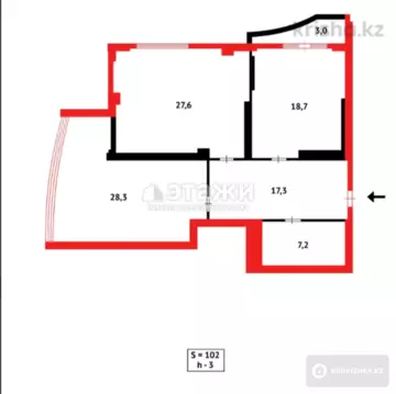 103 м², 2-комнатная квартира, этаж 10 из 30, 103 м², изображение - 11