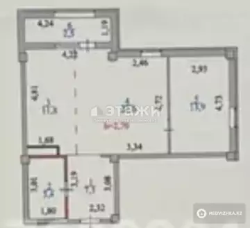 2-комнатная квартира, этаж 4 из 5, 63 м²
