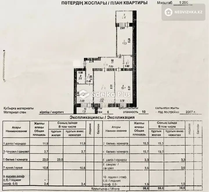 96.6 м², 3-комнатная квартира, этаж 6 из 9, 97 м², изображение - 1