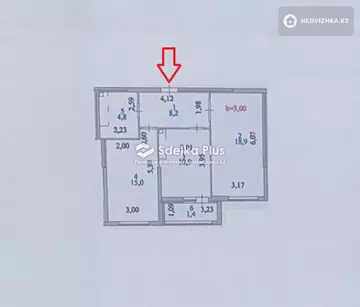 2-комнатная квартира, этаж 13 из 18, 60 м²