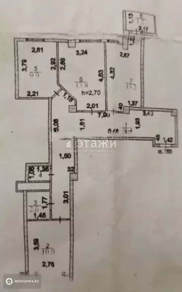 3-комнатная квартира, этаж 6 из 17, 77 м²