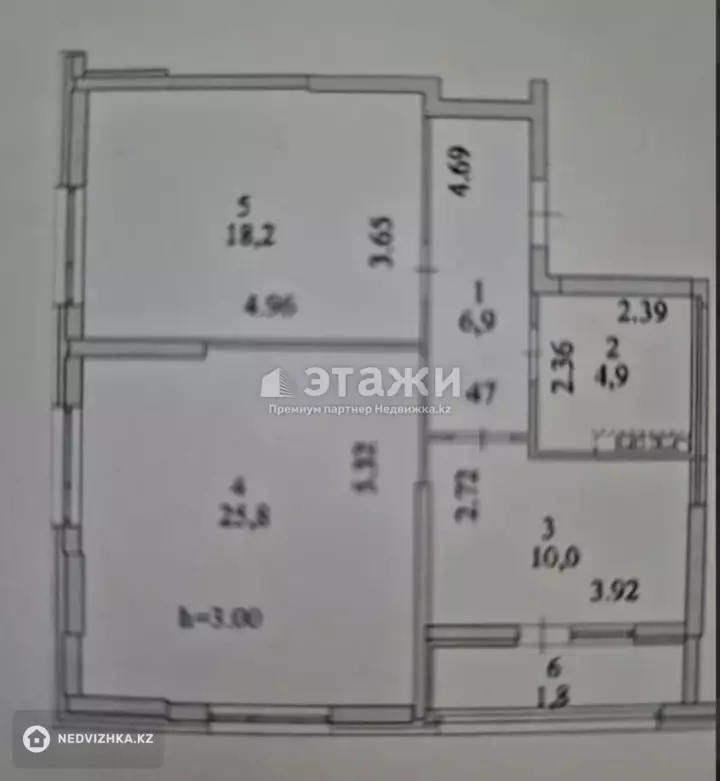 68 м², 2-комнатная квартира, этаж 4 из 17, 68 м², изображение - 1