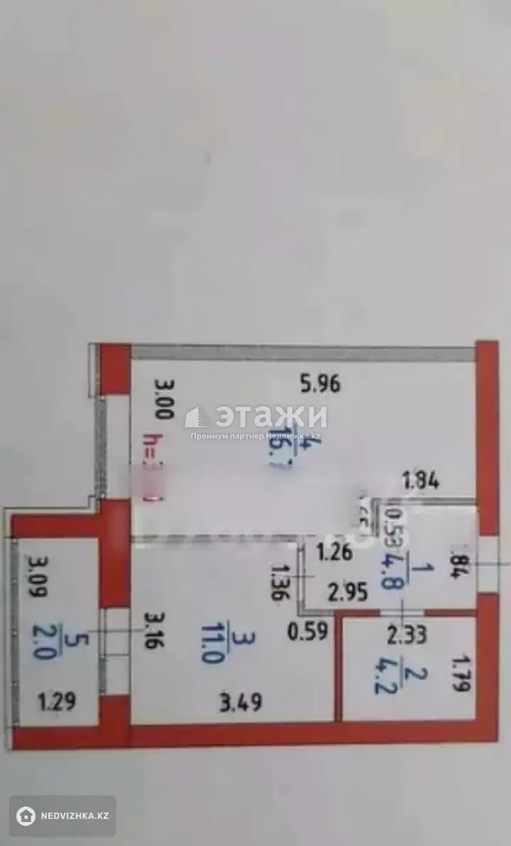 38.7 м², 1-комнатная квартира, этаж 5 из 10, 39 м², изображение - 1