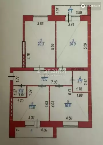 96.3 м², 3-комнатная квартира, этаж 9 из 9, 96 м², изображение - 0