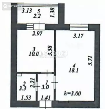 1-комнатная квартира, этаж 10 из 12, 37 м²