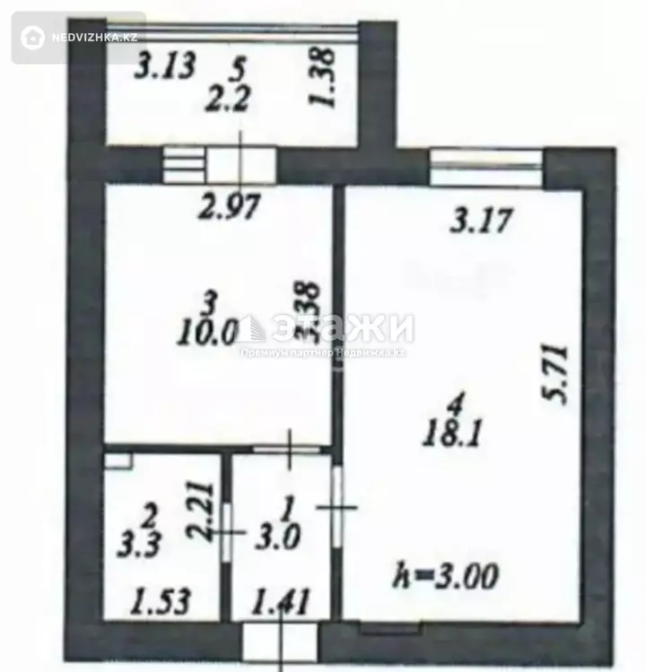 36.6 м², 1-комнатная квартира, этаж 10 из 12, 37 м², изображение - 1