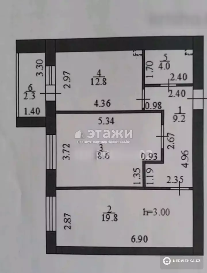 66.7 м², 2-комнатная квартира, этаж 11 из 12, 67 м², изображение - 1