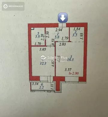 44 м², 2-комнатная квартира, этаж 11 из 12, 44 м², изображение - 0