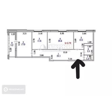 90.5 м², 3-комнатная квартира, этаж 5 из 13, 90 м², изображение - 5