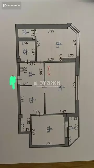 84 м², 3-комнатная квартира, этаж 8 из 18, 84 м², изображение - 9