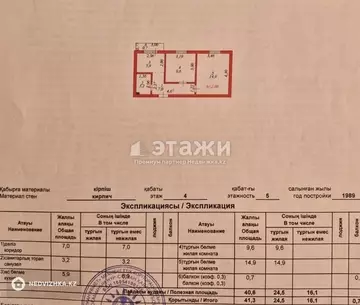 41 м², 2-комнатная квартира, этаж 4 из 5, 41 м², изображение - 12