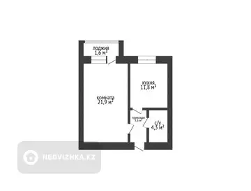 43.6 м², 1-комнатная квартира, этаж 9 из 11, 44 м², изображение - 9