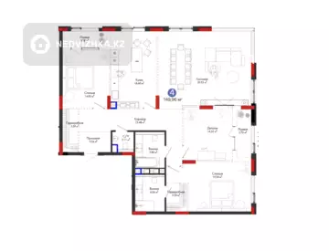 4-комнатная квартира, этаж 4 из 8, 150 м²