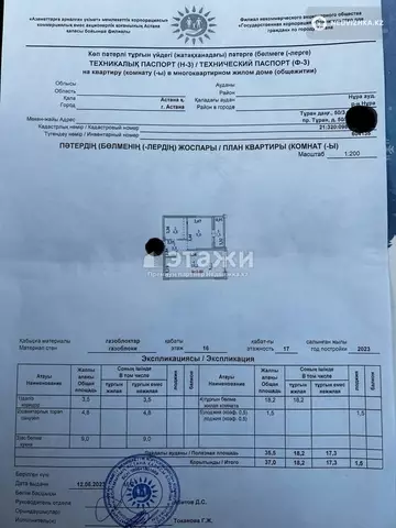 1-комнатная квартира, этаж 16 из 17, 37 м²