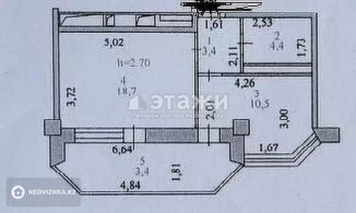 40.4 м², 1-комнатная квартира, этаж 6 из 13, 40 м², изображение - 1