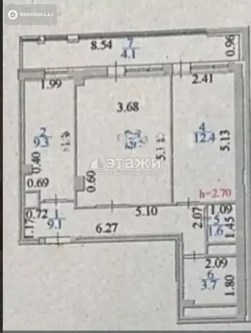 59 м², 2-комнатная квартира, этаж 11 из 14, 59 м², изображение - 8