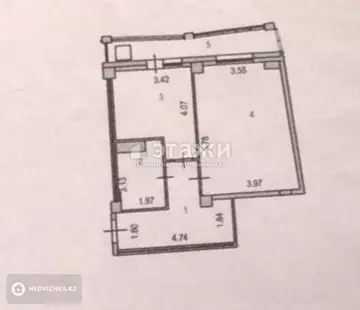 1-комнатная квартира, этаж 3 из 12, 53 м²