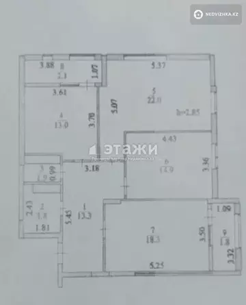 3-комнатная квартира, этаж 9 из 14, 91 м²