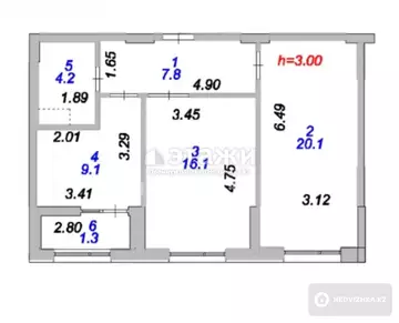 2-комнатная квартира, этаж 4 из 12, 59 м²
