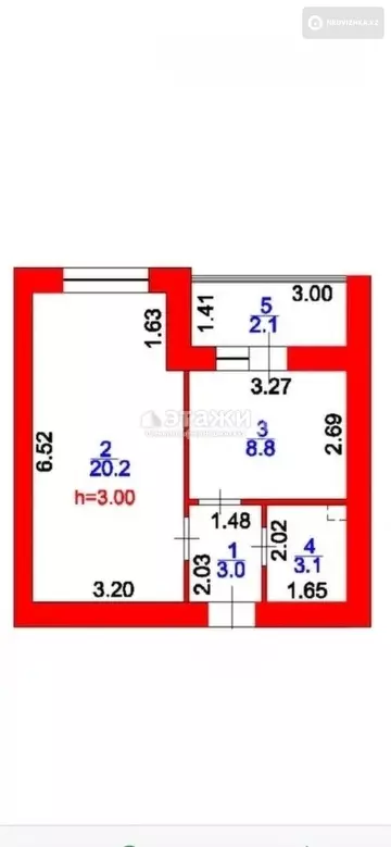 1-комнатная квартира, этаж 4 из 12, 37 м²