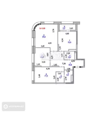 3-комнатная квартира, этаж 14 из 23, 104 м²