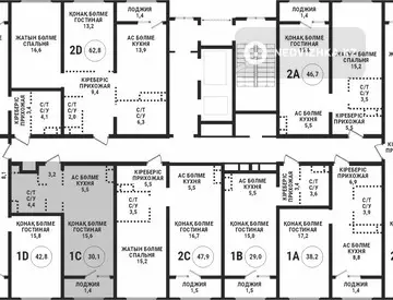1-комнатная квартира, этаж 6 из 15, 31 м²