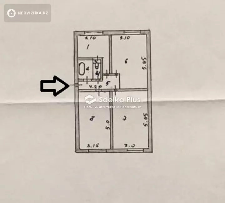 62 м², 3-комнатная квартира, этаж 4 из 5, 62 м², изображение - 1