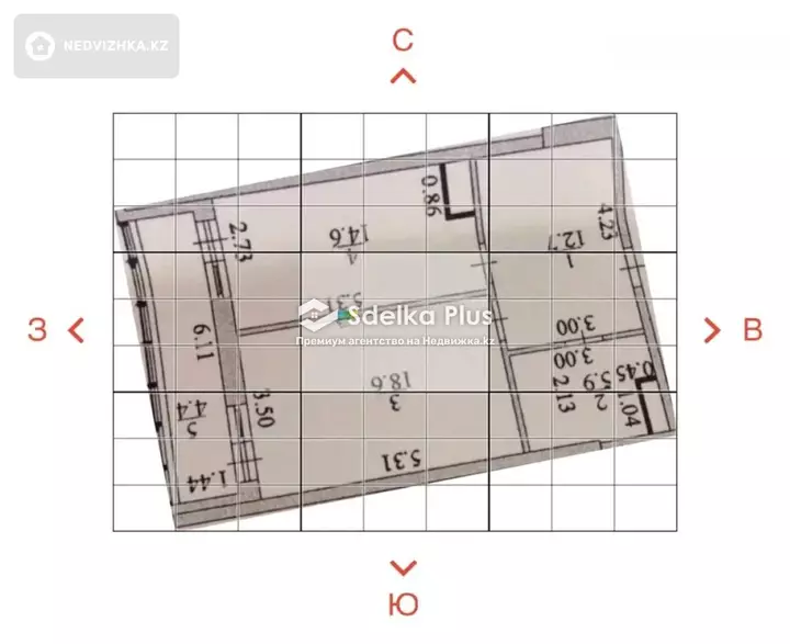 56 м², 1-комнатная квартира, этаж 10 из 17, 56 м², изображение - 1