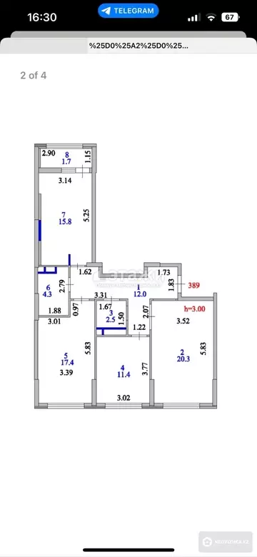 85 м², 3-комнатная квартира, этаж 11 из 16, 85 м², изображение - 11