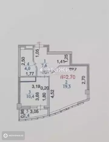 44 м², 1-комнатная квартира, этаж 11 из 14, 44 м², изображение - 12
