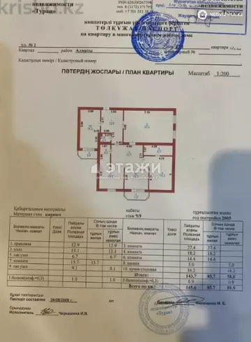 4-комнатная квартира, этаж 9 из 9, 146 м²