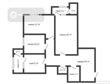 85.9 м², 3-комнатная квартира, этаж 3 из 12, 86 м², изображение - 13